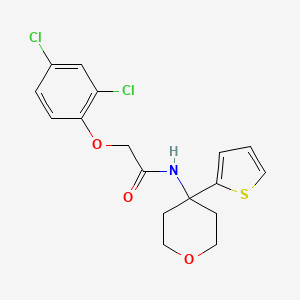 2-(2,4-dichlorophenoxy)-N-(4-(thiophen-2-yl)tetrahydro-2H-pyran-4-yl)acetamide
