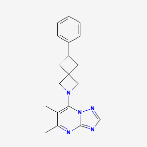 molecular formula C19H21N5 B2393622 2-{5,6-Dimethyl-[1,2,4]triazolo[1,5-a]pyrimidin-7-yl}-6-phenyl-2-azaspiro[3.3]heptane CAS No. 2379985-87-0