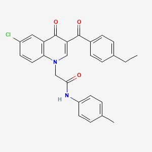 2-(6-chloro-3-(4-ethylbenzoyl)-4-oxoquinolin-1(4H)-yl)-N-(p-tolyl)acetamide