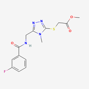 methyl 2-((5-((3-fluorobenzamido)methyl)-4-methyl-4H-1,2,4-triazol-3-yl)thio)acetate