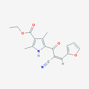 B2393830 (Z)-ethyl 5-(2-cyano-3-(furan-2-yl)acryloyl)-2,4-dimethyl-1H-pyrrole-3-carboxylate CAS No. 301688-00-6