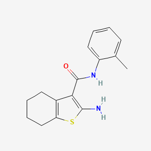 molecular formula C16H18N2OS B2393857 2-amino-N-(2-methylphenyl)-4,5,6,7-tetrahydro-1-benzothiophene-3-carboxamide CAS No. 62349-29-5