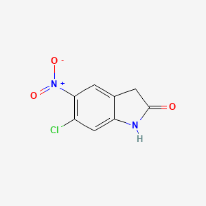 molecular formula C8H5ClN2O3 B2393867 6-chloro-5-nitro-2,3-dihydro-1H-indol-2-one CAS No. 77859-57-5