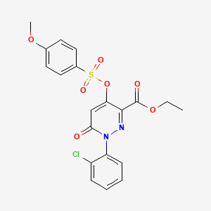 molecular formula C20H17ClN2O7S B2393904 Ethyl 1-(2-chlorophenyl)-4-(((4-methoxyphenyl)sulfonyl)oxy)-6-oxo-1,6-dihydropyridazine-3-carboxylate CAS No. 899728-04-2