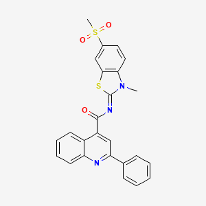molecular formula C25H19N3O3S2 B2393906 N-(3-methyl-6-methylsulfonyl-1,3-benzothiazol-2-ylidene)-2-phenylquinoline-4-carboxamide CAS No. 683238-06-4