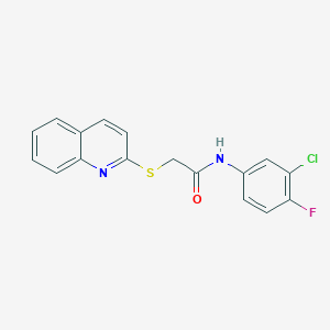 molecular formula C17H12ClFN2OS B2393911 N-(3-chloro-4-fluorophenyl)-2-(quinolin-2-ylthio)acetamide CAS No. 671198-57-5