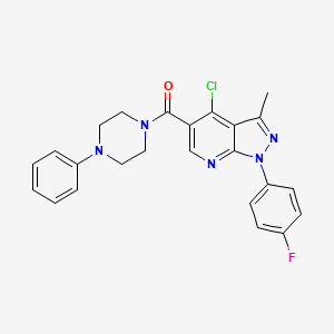 (4-chloro-1-(4-fluorophenyl)-3-methyl-1H-pyrazolo[3,4-b]pyridin-5-yl)(4-phenylpiperazin-1-yl)methanone