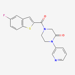 4-(5-Fluoro-1-benzothiophene-2-carbonyl)-1-(pyridin-3-yl)piperazin-2-one