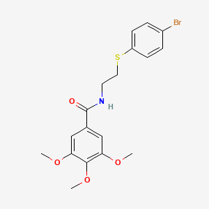 molecular formula C18H20BrNO4S B2393920 N-{2-[(4-bromophenyl)sulfanyl]ethyl}-3,4,5-trimethoxybenzenecarboxamide CAS No. 337920-99-7