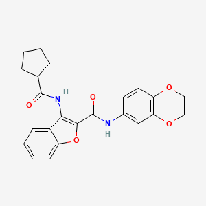 3-(cyclopentanecarboxamido)-N-(2,3-dihydrobenzo[b][1,4]dioxin-6-yl)benzofuran-2-carboxamide