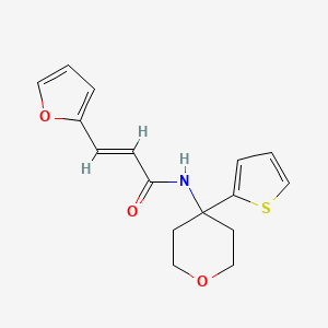 (E)-3-(furan-2-yl)-N-(4-(thiophen-2-yl)tetrahydro-2H-pyran-4-yl)acrylamide