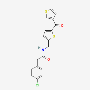2-(4-chlorophenyl)-N-((5-(thiophene-3-carbonyl)thiophen-2-yl)methyl)acetamide