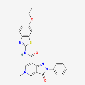 molecular formula C23H19N5O3S B2393932 N-(6-ethoxybenzo[d]thiazol-2-yl)-5-methyl-3-oxo-2-phenyl-3,5-dihydro-2H-pyrazolo[4,3-c]pyridine-7-carboxamide CAS No. 921880-48-0