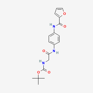 molecular formula C18H21N3O5 B2393935 N-tert-butoxycarbonyl-N-[4-(glycylamino)phenyl]-2-furamide CAS No. 1905922-36-2