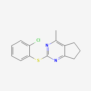 2-chlorophenyl 4-methyl-6,7-dihydro-5H-cyclopenta[d]pyrimidin-2-yl sulfide