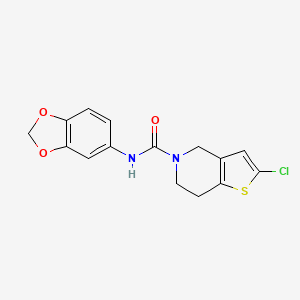 molecular formula C15H13ClN2O3S B2393947 N-(benzo[d][1,3]dioxol-5-yl)-2-chloro-6,7-dihydrothieno[3,2-c]pyridine-5(4H)-carboxamide CAS No. 2309600-88-0