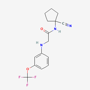 molecular formula C15H16F3N3O2 B2393974 N-(1-cyanocyclopentyl)-2-{[3-(trifluoromethoxy)phenyl]amino}acetamide CAS No. 1197971-53-1