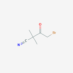 molecular formula C6H8BrNO B2393989 4-Bromo-2,2-dimethyl-3-oxobutanenitrile CAS No. 1799545-39-3