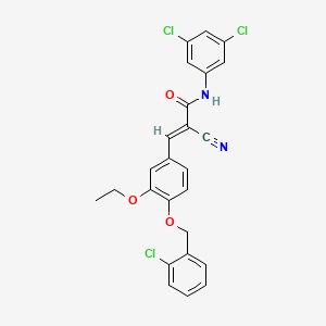 B2393997 (E)-3-[4-[(2-chlorophenyl)methoxy]-3-ethoxyphenyl]-2-cyano-N-(3,5-dichlorophenyl)prop-2-enamide CAS No. 380476-73-3