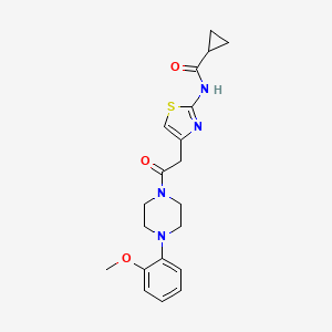 molecular formula C20H24N4O3S B2393998 N-(4-(2-(4-(2-methoxyphenyl)piperazin-1-yl)-2-oxoethyl)thiazol-2-yl)cyclopropanecarboxamide CAS No. 923200-82-2
