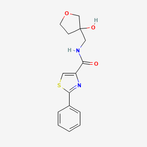 molecular formula C15H16N2O3S B2394001 N-[(3-hydroxyoxolan-3-yl)methyl]-2-phenyl-1,3-thiazole-4-carboxamide CAS No. 2034419-26-4