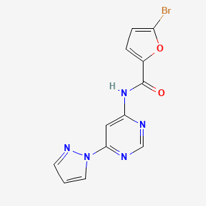 molecular formula C12H8BrN5O2 B2394011 N-(6-(1H-pyrazol-1-yl)pyrimidin-4-yl)-5-bromofuran-2-carboxamide CAS No. 1448067-13-7