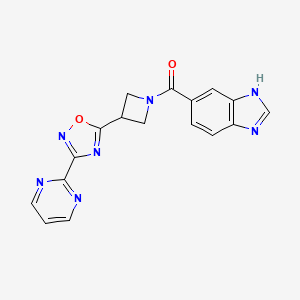 B2394031 (1H-benzo[d]imidazol-5-yl)(3-(3-(pyrimidin-2-yl)-1,2,4-oxadiazol-5-yl)azetidin-1-yl)methanone CAS No. 1323775-44-5