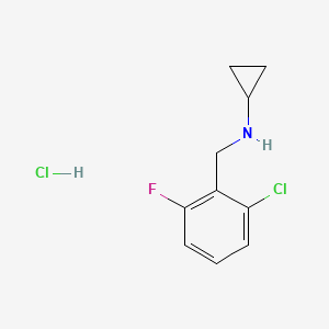 molecular formula C10H12Cl2FN B2394033 N-(2-Chloro-6-fluorobenzyl)cyclopropanamine hydrochloride CAS No. 1050213-37-0