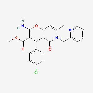 methyl 2-amino-4-(4-chlorophenyl)-7-methyl-5-oxo-6-(pyridin-2-ylmethyl)-5,6-dihydro-4H-pyrano[3,2-c]pyridine-3-carboxylate