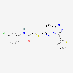 molecular formula C17H12ClN5OS2 B2394055 N-(3-chlorophenyl)-2-{[3-(thiophen-2-yl)-[1,2,4]triazolo[4,3-b]pyridazin-6-yl]sulfanyl}acetamide CAS No. 868966-51-2