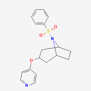 molecular formula C18H20N2O3S B2394061 (1R,5S)-8-(phenylsulfonyl)-3-(pyridin-4-yloxy)-8-azabicyclo[3.2.1]octane CAS No. 2109252-97-1