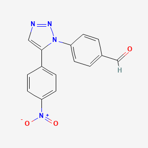 molecular formula C15H10N4O3 B2394070 4-(5-{4-nitrophenyl}-1H-1,2,3-triazol-1-yl)benzaldehyde CAS No. 324036-62-6