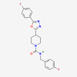 molecular formula C21H20F2N4O2 B2394086 N-(4-fluorobenzyl)-4-(5-(4-fluorophenyl)-1,3,4-oxadiazol-2-yl)piperidine-1-carboxamide CAS No. 1171419-22-9