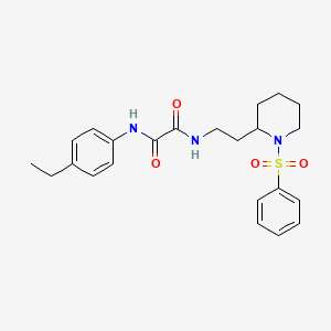 molecular formula C23H29N3O4S B2394087 N1-(4-ethylphenyl)-N2-(2-(1-(phenylsulfonyl)piperidin-2-yl)ethyl)oxalamide CAS No. 898449-81-5