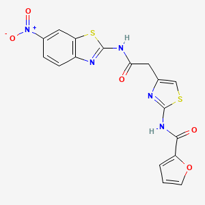 N-(4-(2-((6-nitrobenzo[d]thiazol-2-yl)amino)-2-oxoethyl)thiazol-2-yl)furan-2-carboxamide