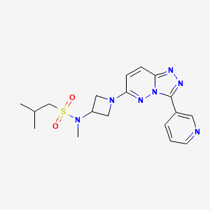molecular formula C18H23N7O2S B2394118 N,2-Dimethyl-N-[1-(3-pyridin-3-yl-[1,2,4]triazolo[4,3-b]pyridazin-6-yl)azetidin-3-yl]propane-1-sulfonamide CAS No. 2379976-65-3