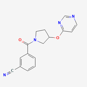 3-(3-(Pyrimidin-4-yloxy)pyrrolidine-1-carbonyl)benzonitrile