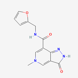 molecular formula C13H12N4O3 B2394132 N-(furan-2-ylmethyl)-5-methyl-3-oxo-3,5-dihydro-2H-pyrazolo[4,3-c]pyridine-7-carboxamide CAS No. 1203386-69-9