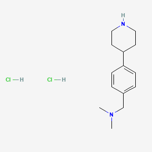 molecular formula C14H24Cl2N2 B2394156 N,N-Dimethyl-1-(4-(piperidin-4-yl)phenyl)methanamine dihydrochloride CAS No. 2244087-73-6