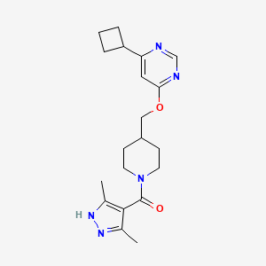 [4-[(6-Cyclobutylpyrimidin-4-yl)oxymethyl]piperidin-1-yl]-(3,5-dimethyl-1H-pyrazol-4-yl)methanone