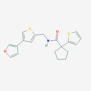 N-[[4-(Furan-3-yl)thiophen-2-yl]methyl]-1-thiophen-2-ylcyclopentane-1-carboxamide