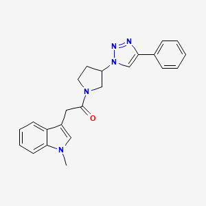2-(1-methyl-1H-indol-3-yl)-1-(3-(4-phenyl-1H-1,2,3-triazol-1-yl)pyrrolidin-1-yl)ethanone