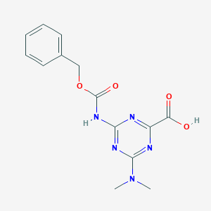 4-(Dimethylamino)-6-(phenylmethoxycarbonylamino)-1,3,5-triazine-2-carboxylic acid