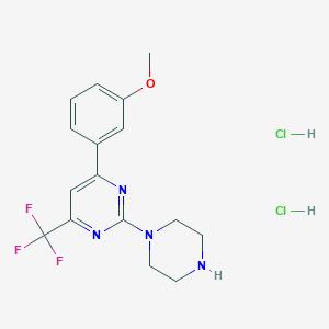 4-(3-Methoxyphenyl)-2-piperazin-1-yl-6-(trifluoromethyl)pyrimidine dihydrochloride