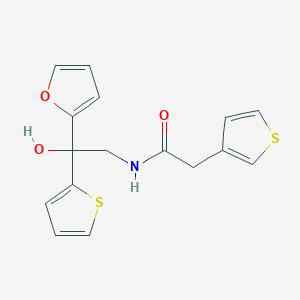 N-(2-(furan-2-yl)-2-hydroxy-2-(thiophen-2-yl)ethyl)-2-(thiophen-3-yl)acetamide