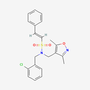 (E)-N-[(2-chlorophenyl)methyl]-N-[(3,5-dimethyl-1,2-oxazol-4-yl)methyl]-2-phenylethenesulfonamide