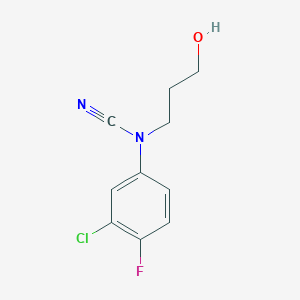molecular formula C10H10ClFN2O B2394222 (3-Chloro-4-fluorophenyl)-(3-hydroxypropyl)cyanamide CAS No. 1465335-66-3