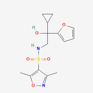 molecular formula C14H18N2O5S B2394229 N-[2-cyclopropyl-2-(furan-2-yl)-2-hydroxyethyl]-3,5-dimethyl-1,2-oxazole-4-sulfonamide CAS No. 1396854-21-9