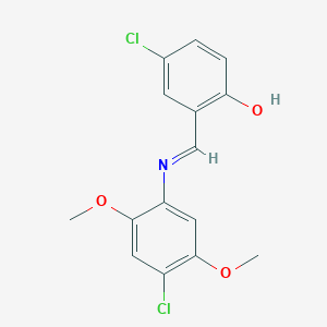 4-chloro-2-{(E)-[(4-chloro-2,5-dimethoxyphenyl)imino]methyl}phenol