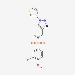 3-fluoro-4-methoxy-N-((1-(thiophen-3-yl)-1H-1,2,3-triazol-4-yl)methyl)benzenesulfonamide